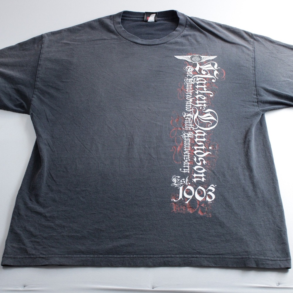 Harley Davidson 110th Anniversary T Shirt Mens XXL Black Milwaukee USA Bravado